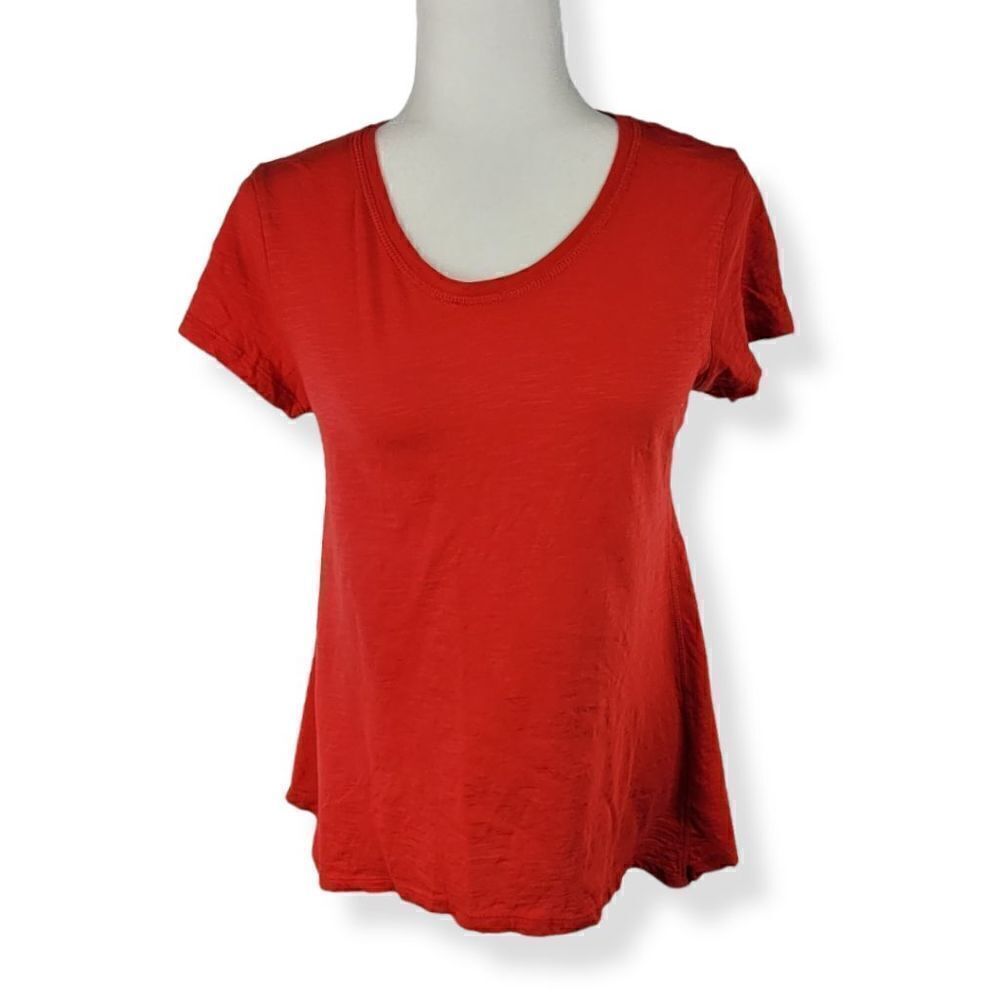 Style & Co. Red Hankerchief Hem Tee XS